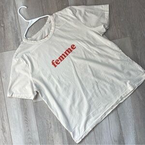 Cotton Femme Tshirt ese o ese graphic print womens Cream (large) casual